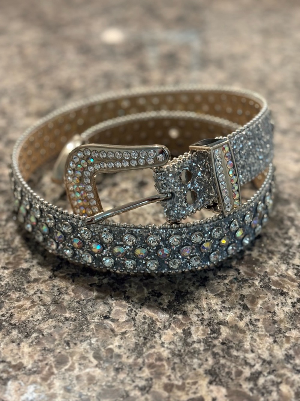 Silver Rhinestone Belt 42in